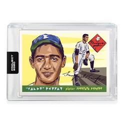 topps project 2020 sandy koufax encased baseball card #89-1955 topps baseball #123 by artist naturel
