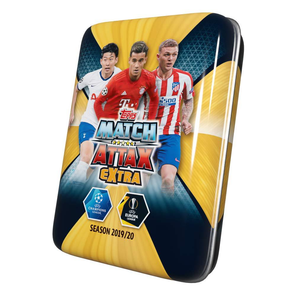 champions league 2019-20 topps match attax extra cards - mini tin (45 cards + le gold card) (coutinho, heung-min & trippier)
