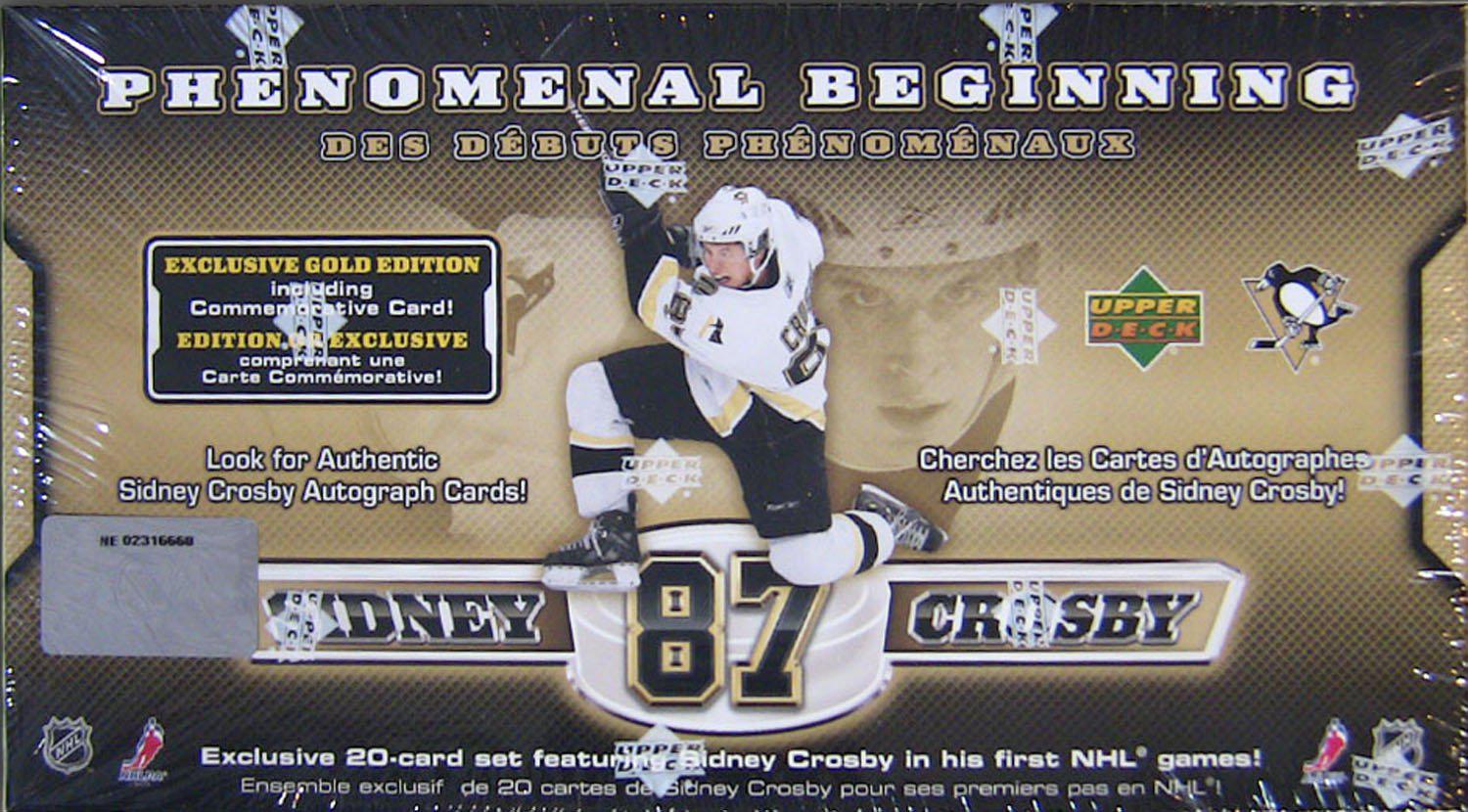 Upper Deck 2005/2006 upper deck sidney crosby phenomenal beginnings gold 21 card rookie card set w/jumbo card