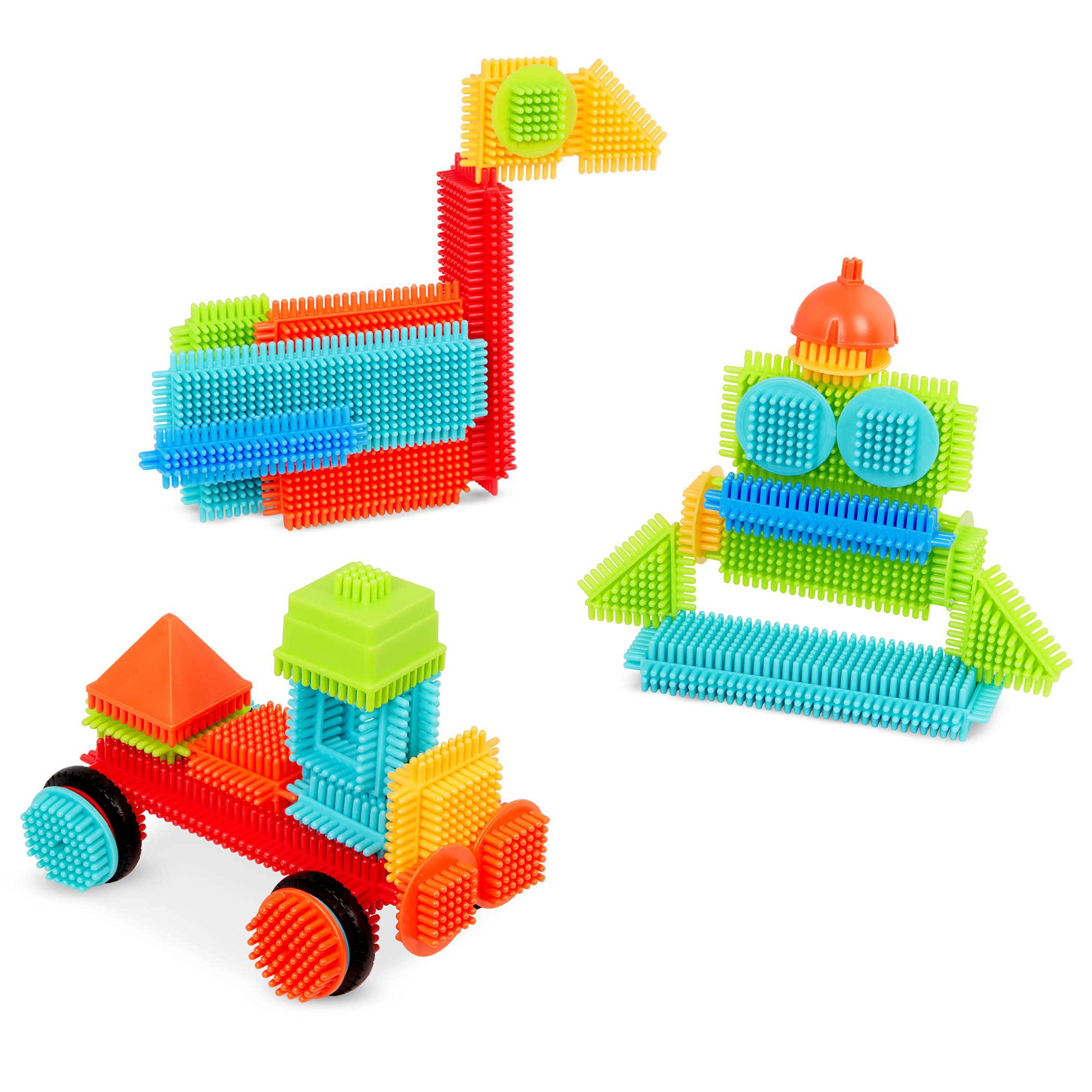 B.toys bristle blocks battat 50-piece bristle block bucket stem building set