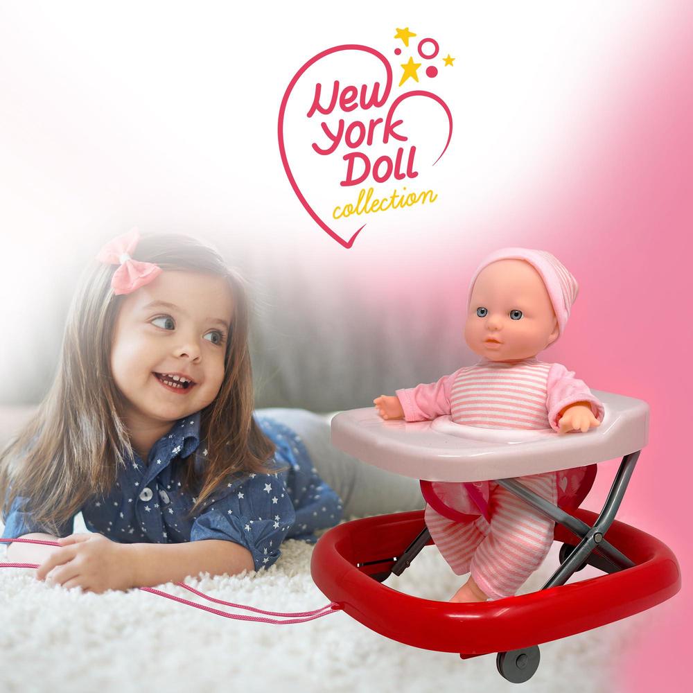 The New York Doll Collection baby doll set with 12 inch soft baby & foldable small baby doll walker, soft baby doll accessories set, baby doll toys, baby 