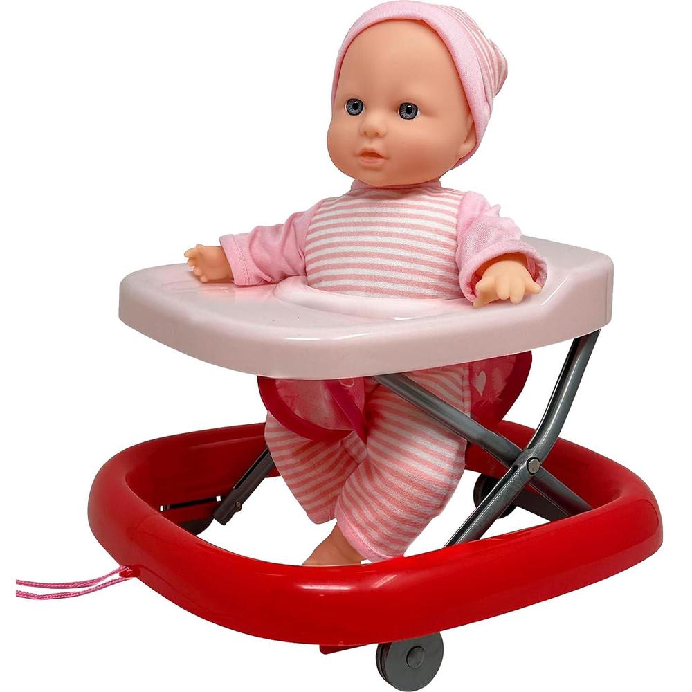 The New York Doll Collection baby doll set with 12 inch soft baby & foldable small baby doll walker, soft baby doll accessories set, baby doll toys, baby 