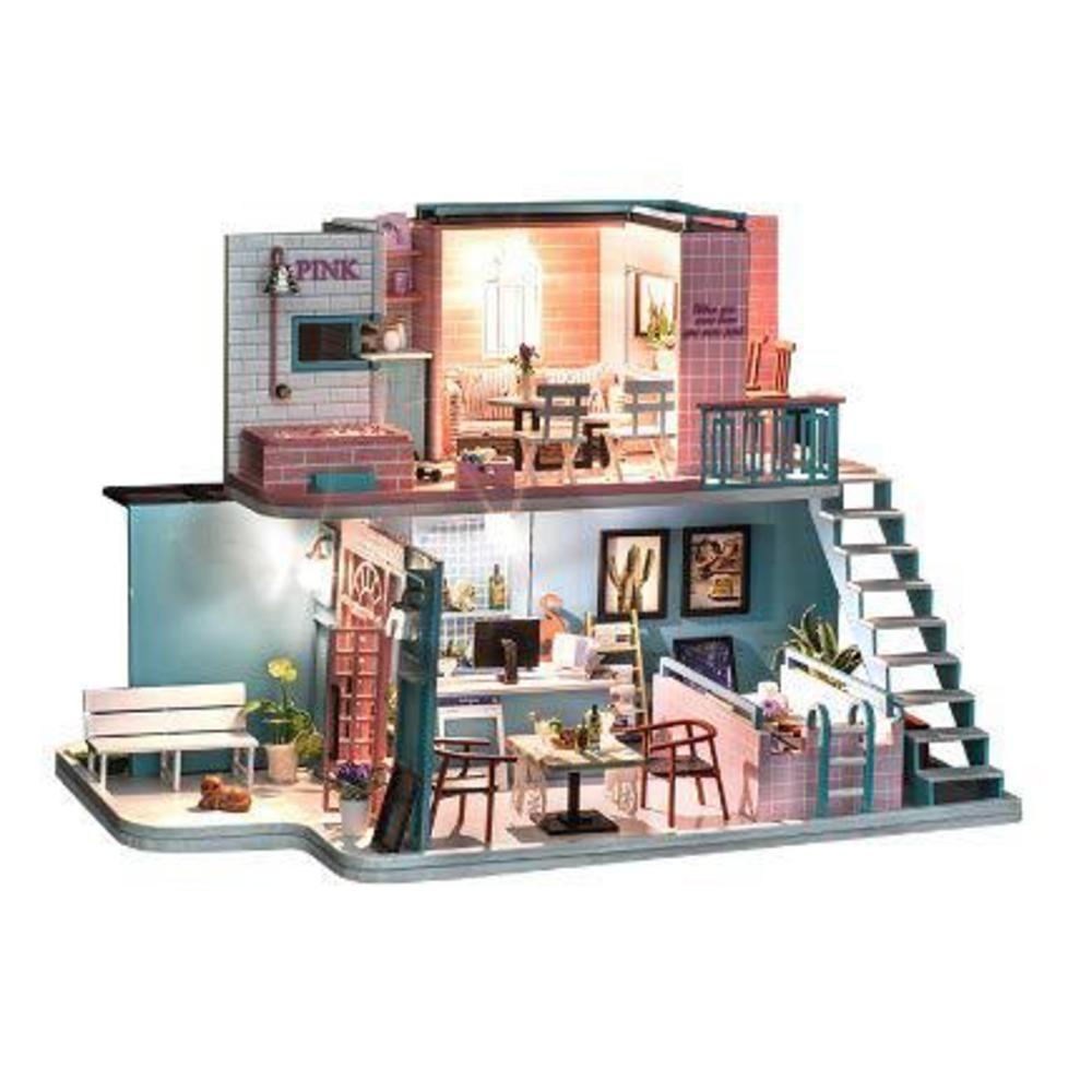 Cool Beans Boutique C cool beans boutique miniature diy dollhouse kit wooden cafe with dust cover - architecture model kit (english manual) k034 ca