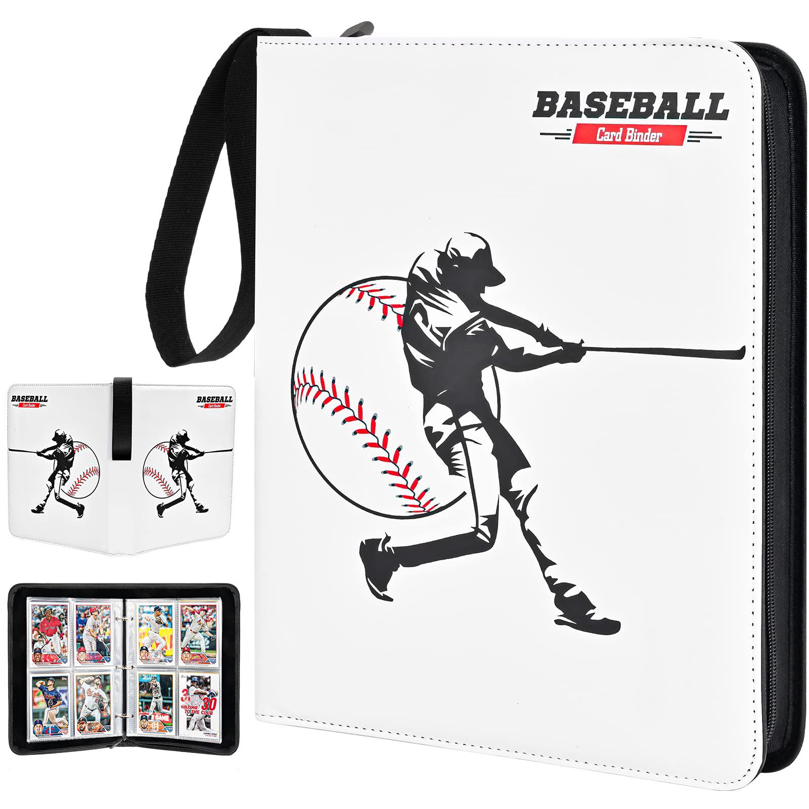 procase 4-pocket baseball card binder fits 440 cards, sport trading card album book with 55 sleeves for baseball colletible c