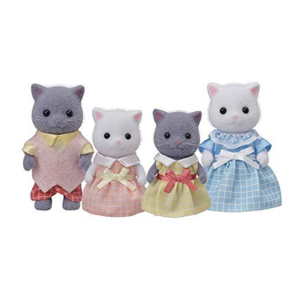 calico critters, persian cat family, dolls, dollhouse figures, collectible toys, 3 inches, multi