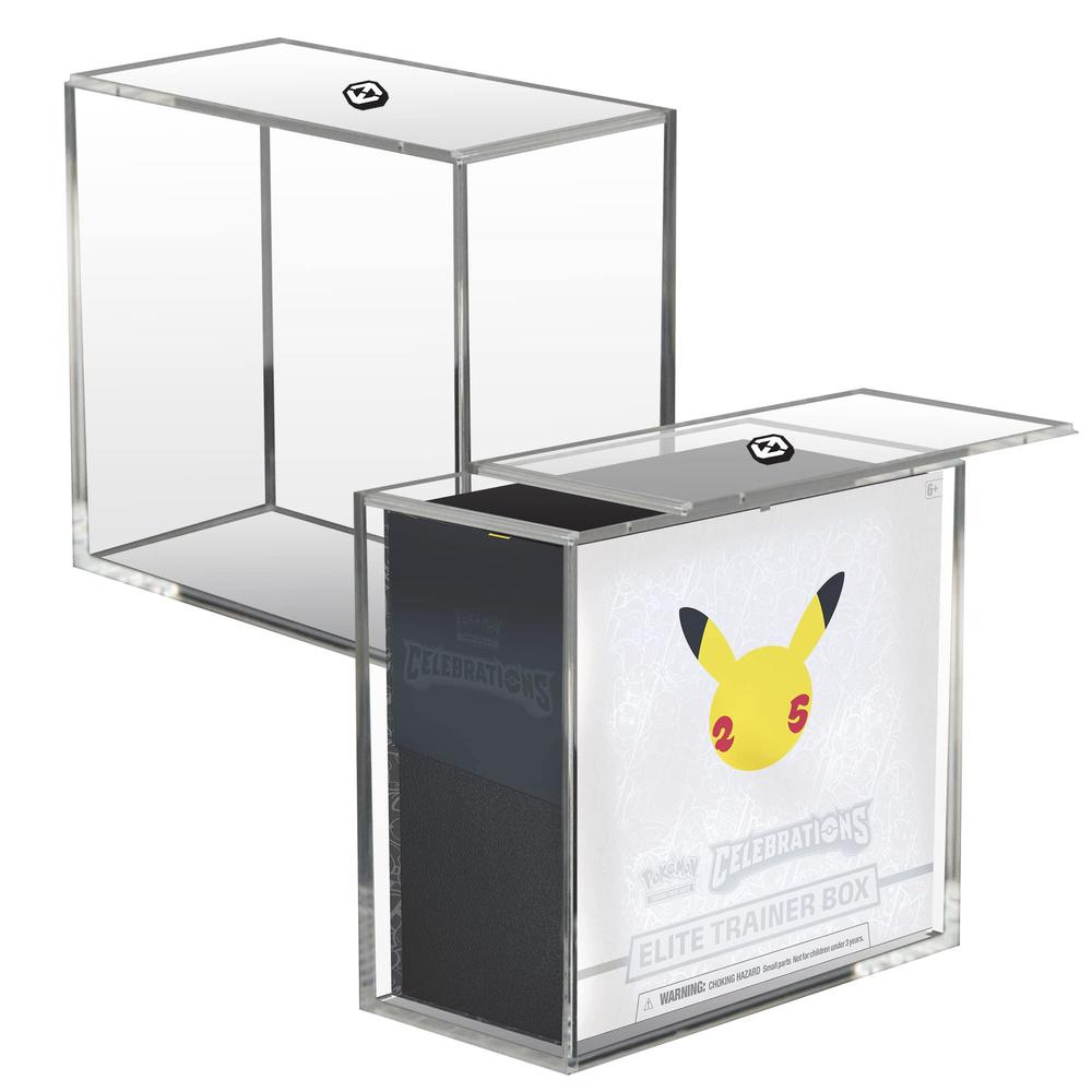 evoretro clear acrylic display case compatible for pokemon elite trainer box-uv-resistant pokemon etb protective case with sl