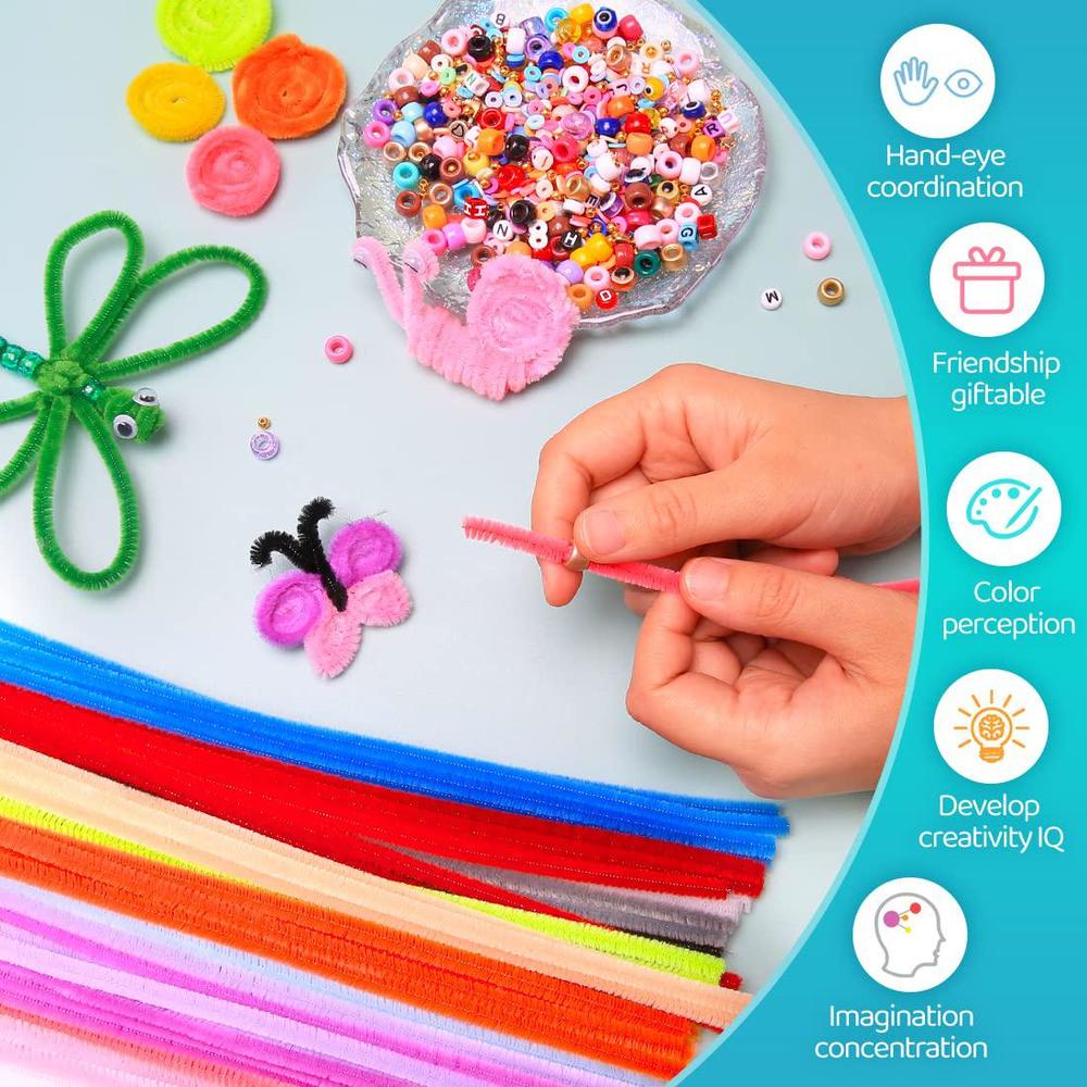 IOOLEEM 200pcs 20colors, pipe cleaners, chenille stems, pipe cleaners for crafts, pipe cleaner crafts, art and craft supplies,