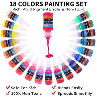 TMOL tmol marbling paint art kit, 18 colors water marbling kit, water art paint  set, arts and crafts for girls & boys ages 6-12, c