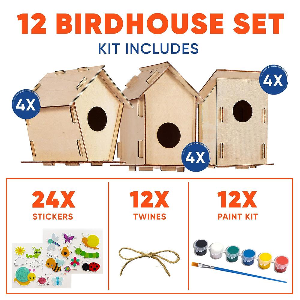 Baker Ross EC1235 Mini Holz Vogelhäuser Bemalen Dekorieren Kinder Handwerk Baker Ross EC1235 Mini Holz Vogelhäuser Bemalen Dekorieren Kinder Handwerk