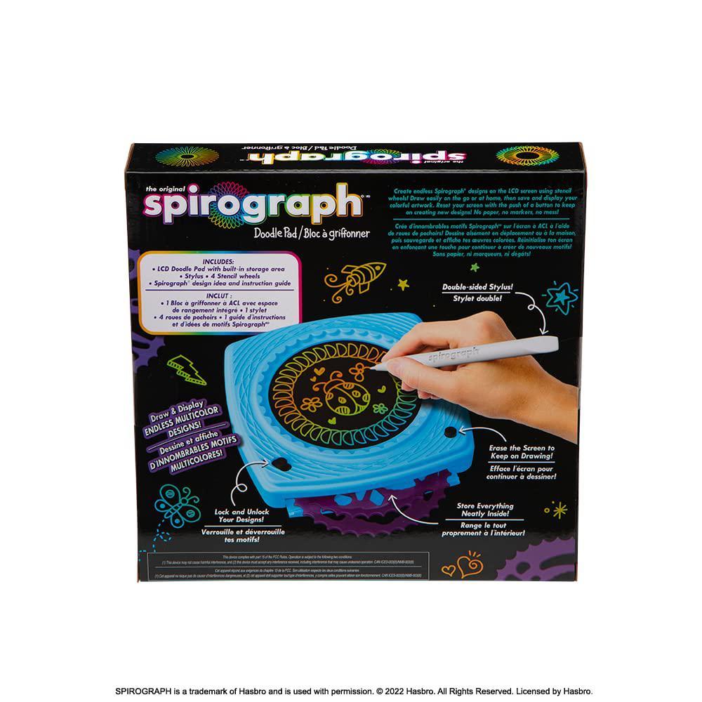 spirograph - doodle pad - create endless digital art - no mess travel art kit - for ages 5+