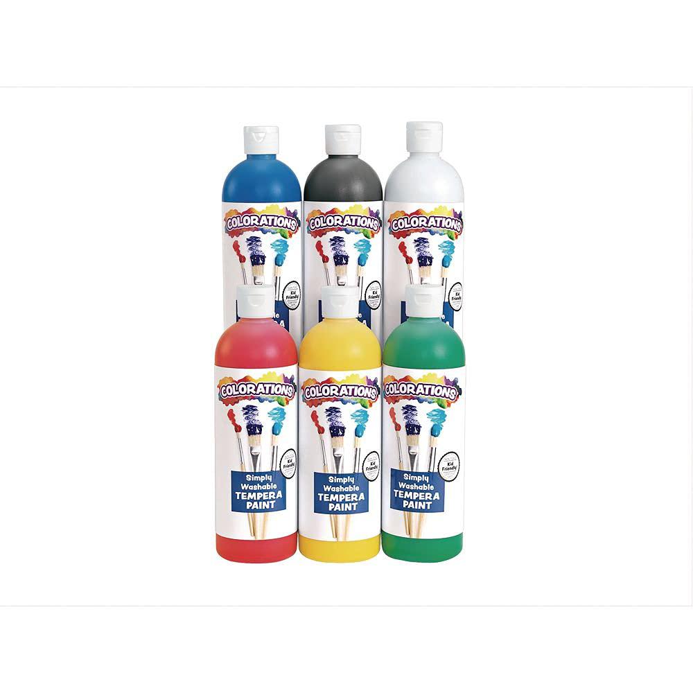 colorations washable tempera paint, set of 6 colors, non toxic paint, vibrant paint, tempera kids paint, craft paint, paint f