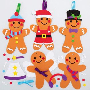 Baker Ross baker ross ax357 gingerbread man mix & match kits - pack of 8,  christmas arts and crafts and christmas decorations for kids