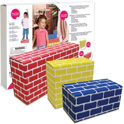 edushape cardboard baby blocks for toddlers 1-3, 52 pieces - edu-blocks durable multi-colored toddler blocks for building & l