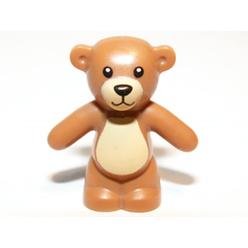 lego: minifig light brown teddy bear - boy/girl friends minifigure toy animal (very small)