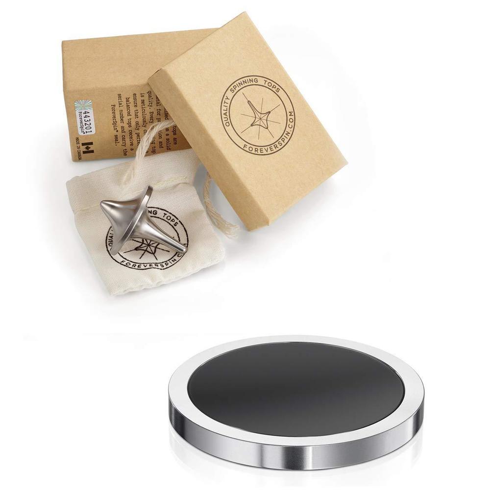 foreverspin titanium top and spinning base pack - world famous spinning tops