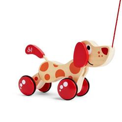 Hape Walk-A-Long Puppy Wooden Pull Toy by Hape  Award Winning Push Pull Toy Puppy For Toddlers Can Sit, Stand and Roll. Rubber Rimmed