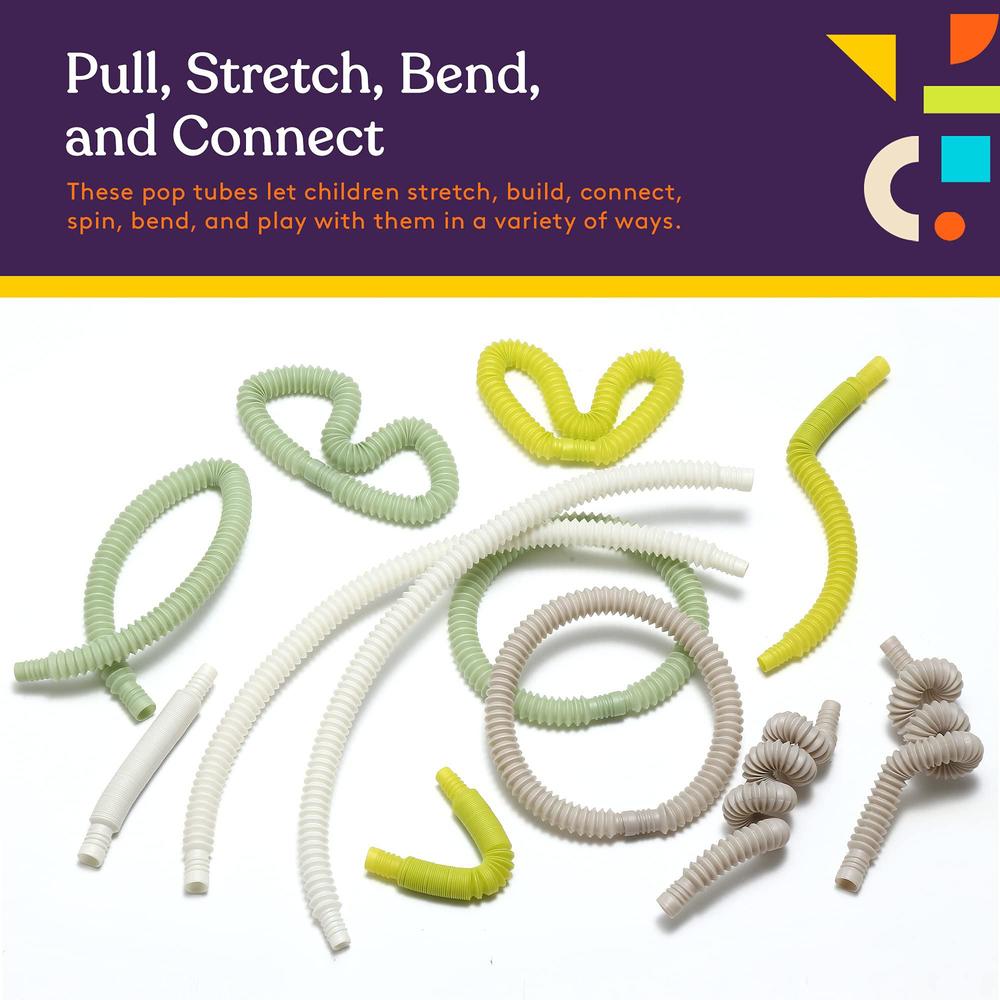 special supplies fun pull and stretch tubes for kids - pop, bend, build, and connect toy, provide tactile and auditory sensor