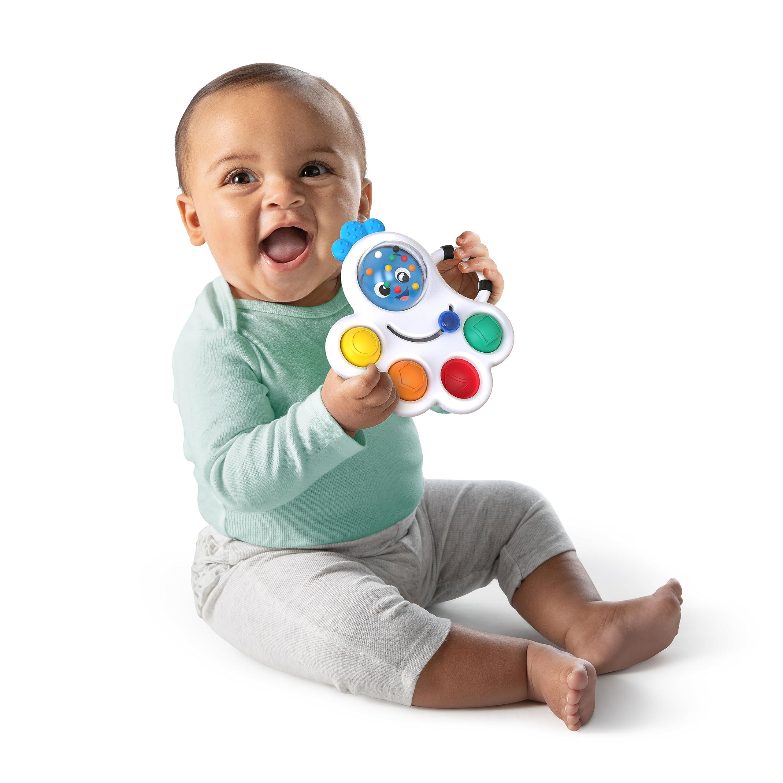 baby einstein octopus 3-in-1 bubble pop dimple fidget toy and bpa free teether, age 6 months+