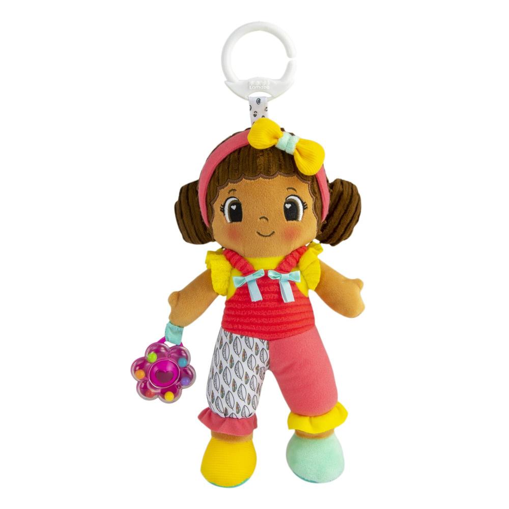 lamaze my friend jasmine clip on stroller toy - clip on soft baby doll - developmental baby sensory toys - ages 0 months and 