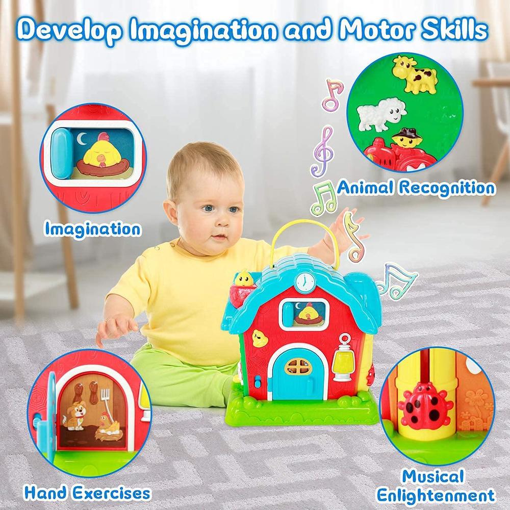 histoye musical barn activity cube learning baby toys for 1 year old developmental toddler early educational baby toys 12-18 