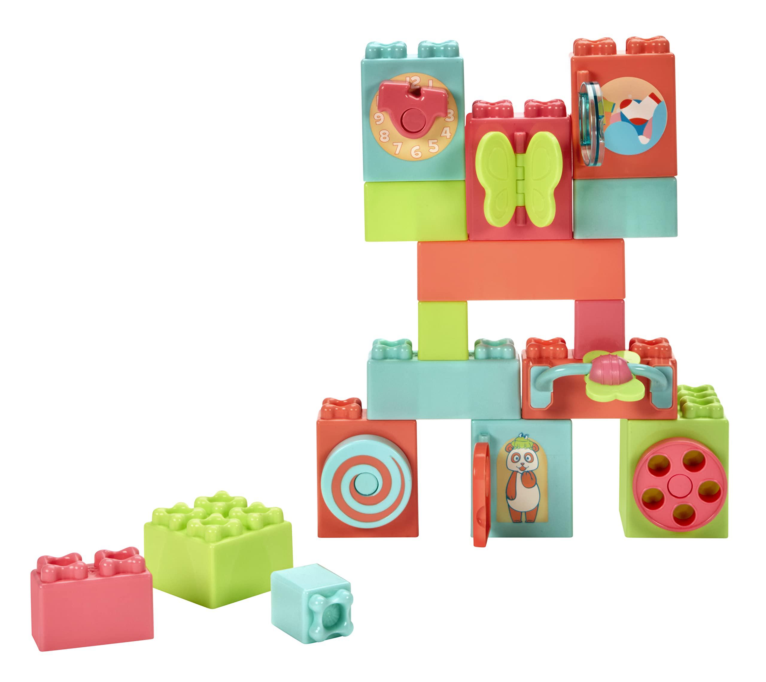 little tikes baby builders - explore together blocks first blocks for babies and toddlers, boys and girls, easy to connect, s