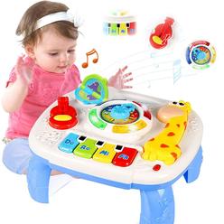 hqxbnby baby toys 6 to 12 months, musical learning table baby toys for 1 2 3 year old boys girls early education activity cen