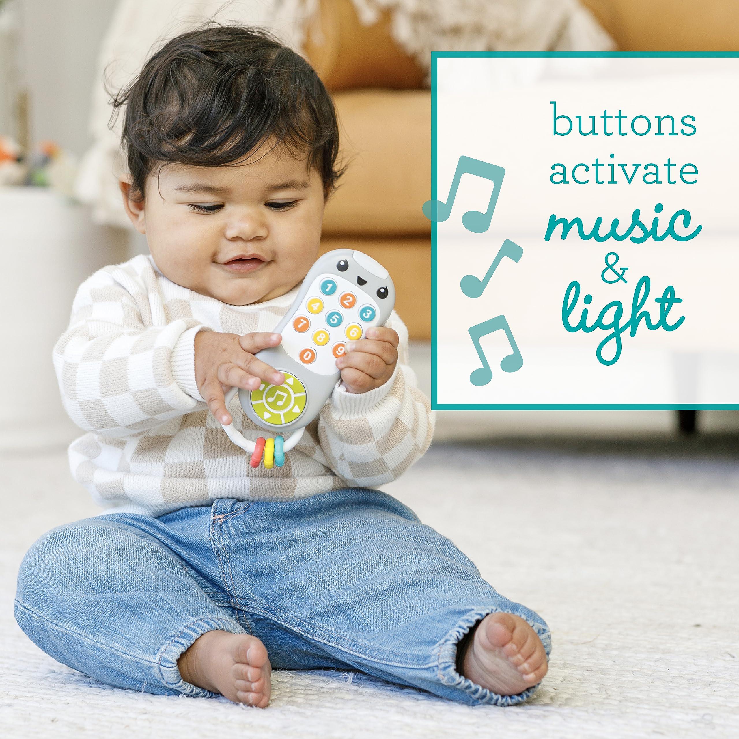 infantino music & light pretend remote control - fine motor skills with melodies & sounds for infants & toddlers, 6m+