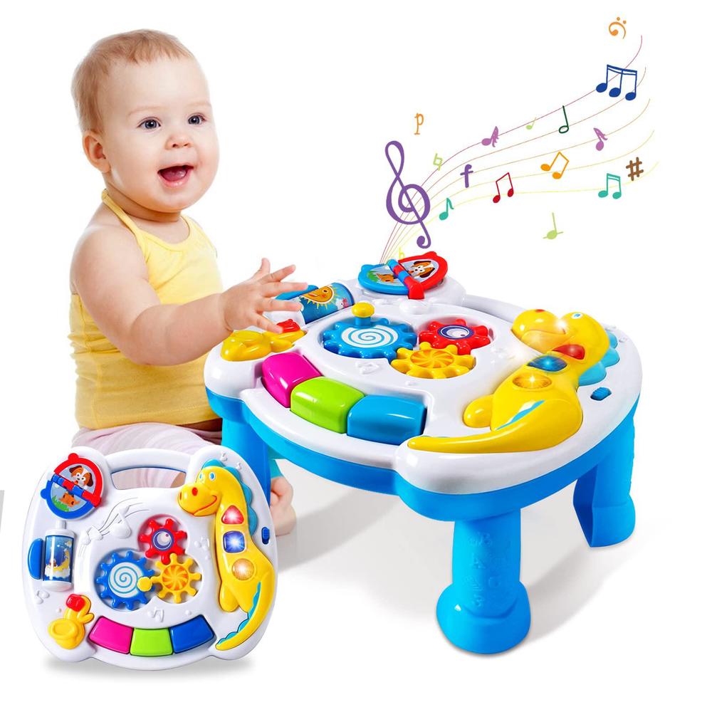 JUEJIAZKIY music activity center table for 6 to 12 months early learning baby toys 12-18 months infant kids christmas birthday gifts for