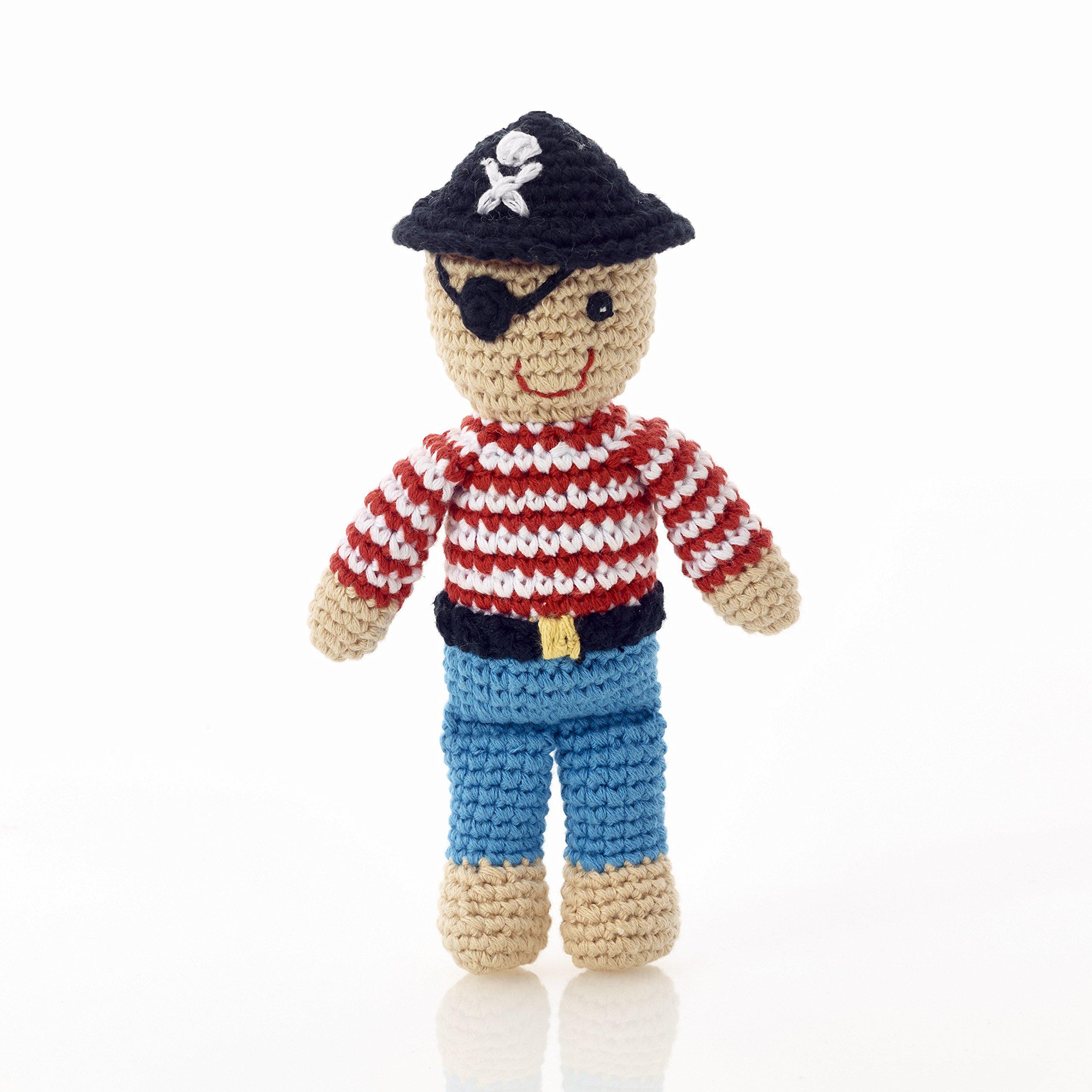 pebble fair trade hand made plushtoy - pirate rattle