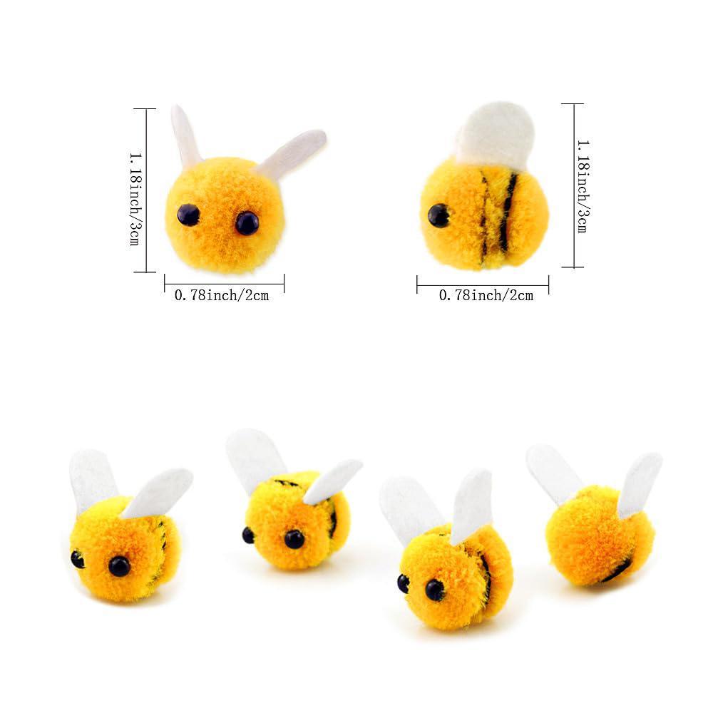 saktopdeco 28 pcs felt bees wool felt for crafts mini bee plush decor ...