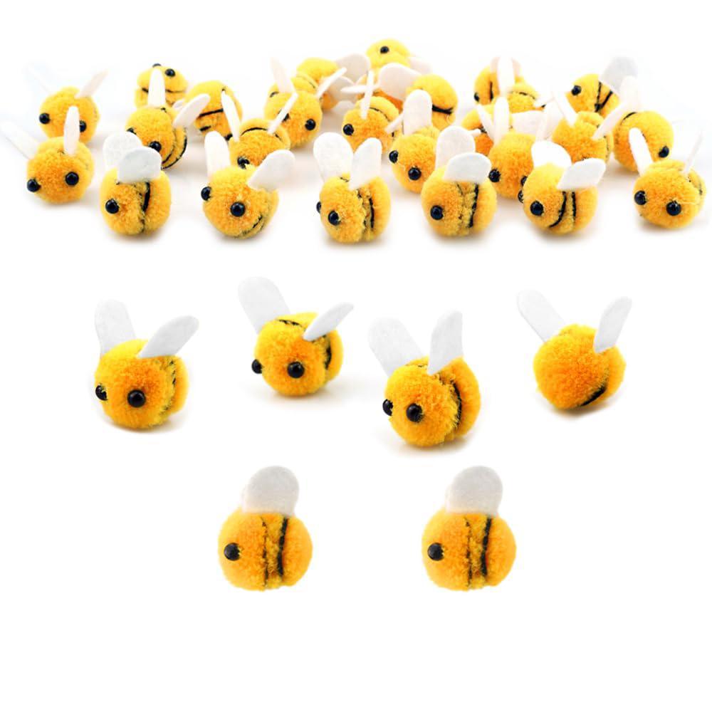 saktopdeco 28 pcs felt bees wool felt for crafts mini bee plush decor ...