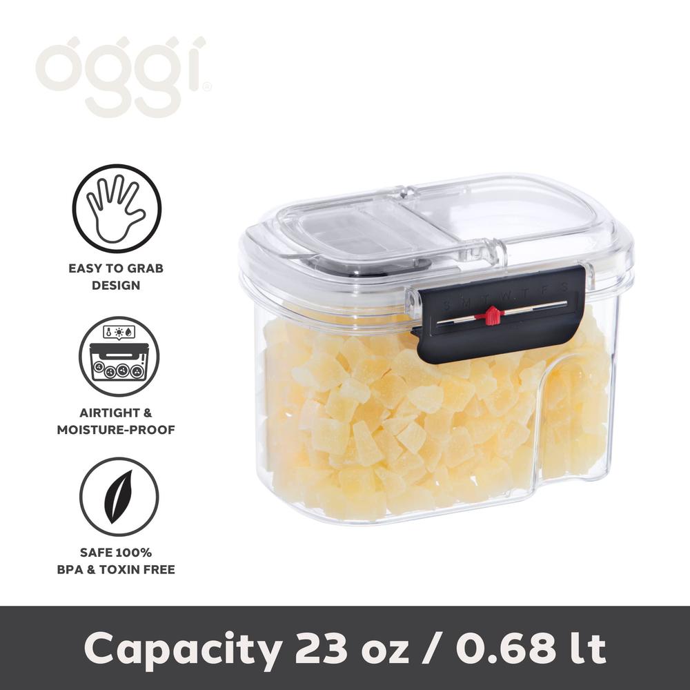 oggi easi grip food storage container, 23-ounce, clear