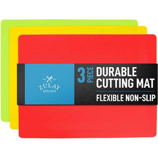 Zulay Kitchen zulay extra thick flexible cutting board mats for kitchen -  100% non slip textured bottom grip prevents slipping on most coun