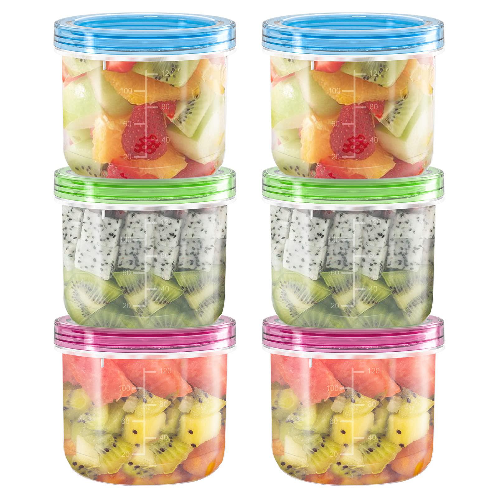 Mosville mosville small containers with lids - 6 sets, 4 oz reusable and  leak proof salad dressing container and condiment containers