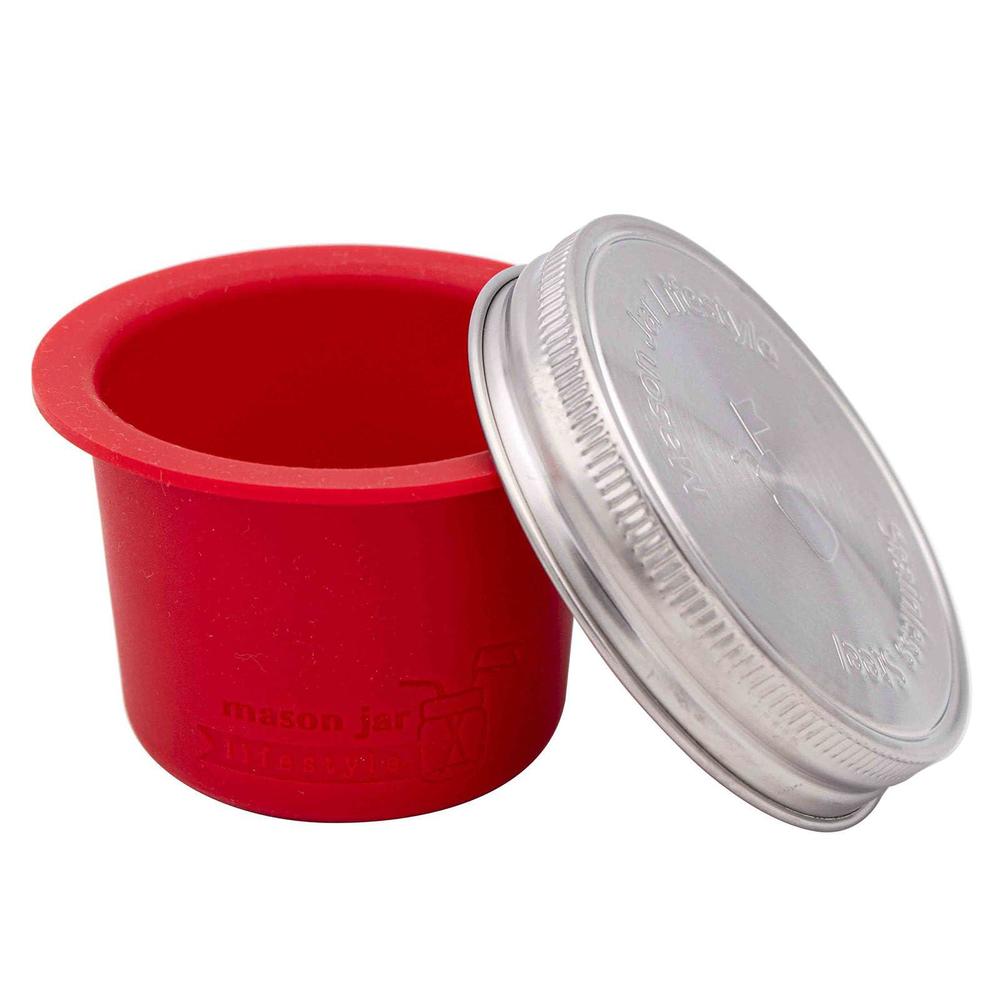 mason jar lifestyle divider cup for salads, dips, and snacks. plastic ...