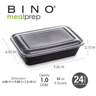 Bino bino, food containers with cover, black 12-piece set, meal storage  containers with lids