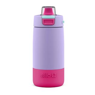 Ello ello kids colby 12oz stainless steel insulated water bottle with straw  and built-in silicone coaster carrying handle and leak