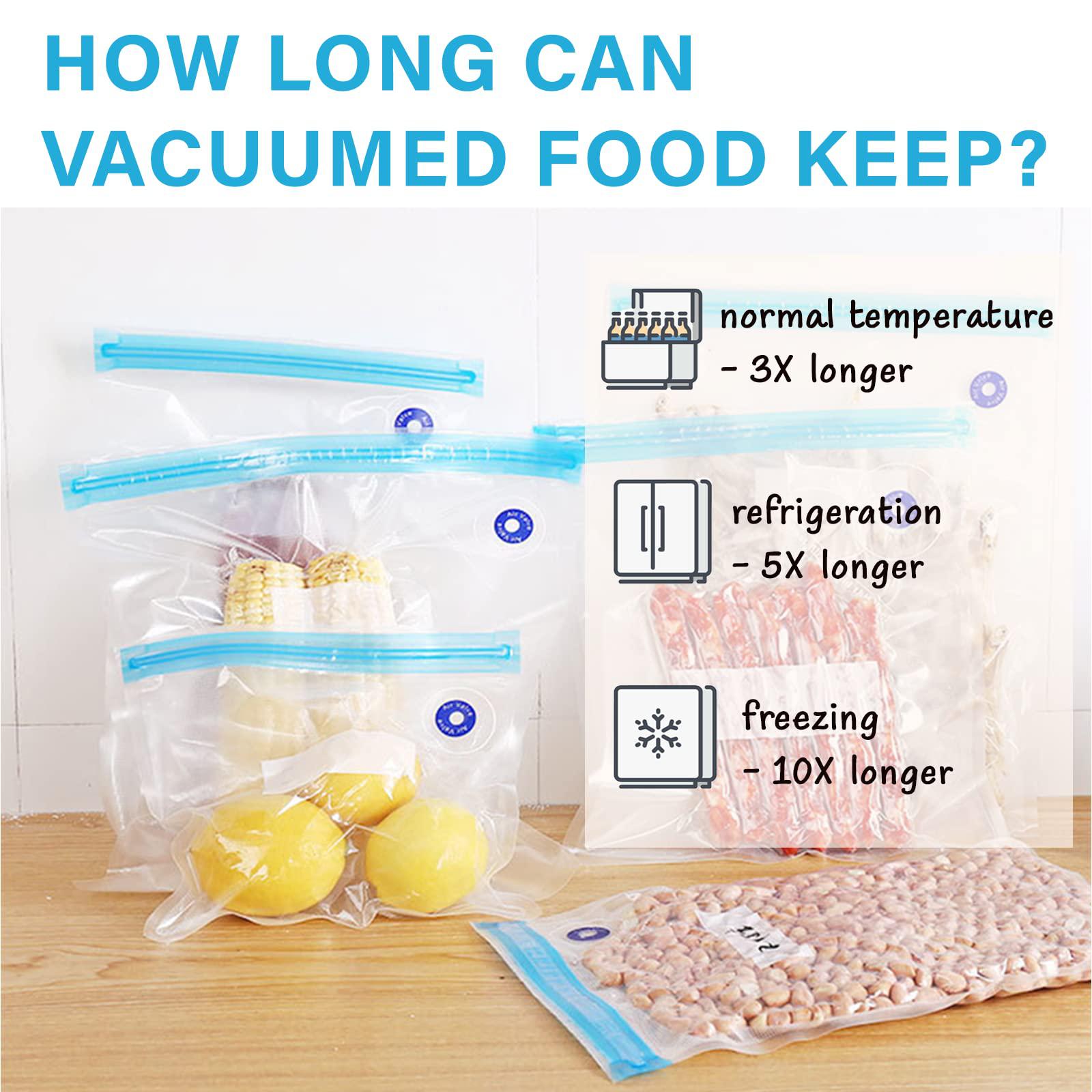 ROOZADE 20 pcs reusable vacuum sealer bags for food & snack storage, meal prep & sous vide, bpa free vacuum zipper bags, freezer & mi