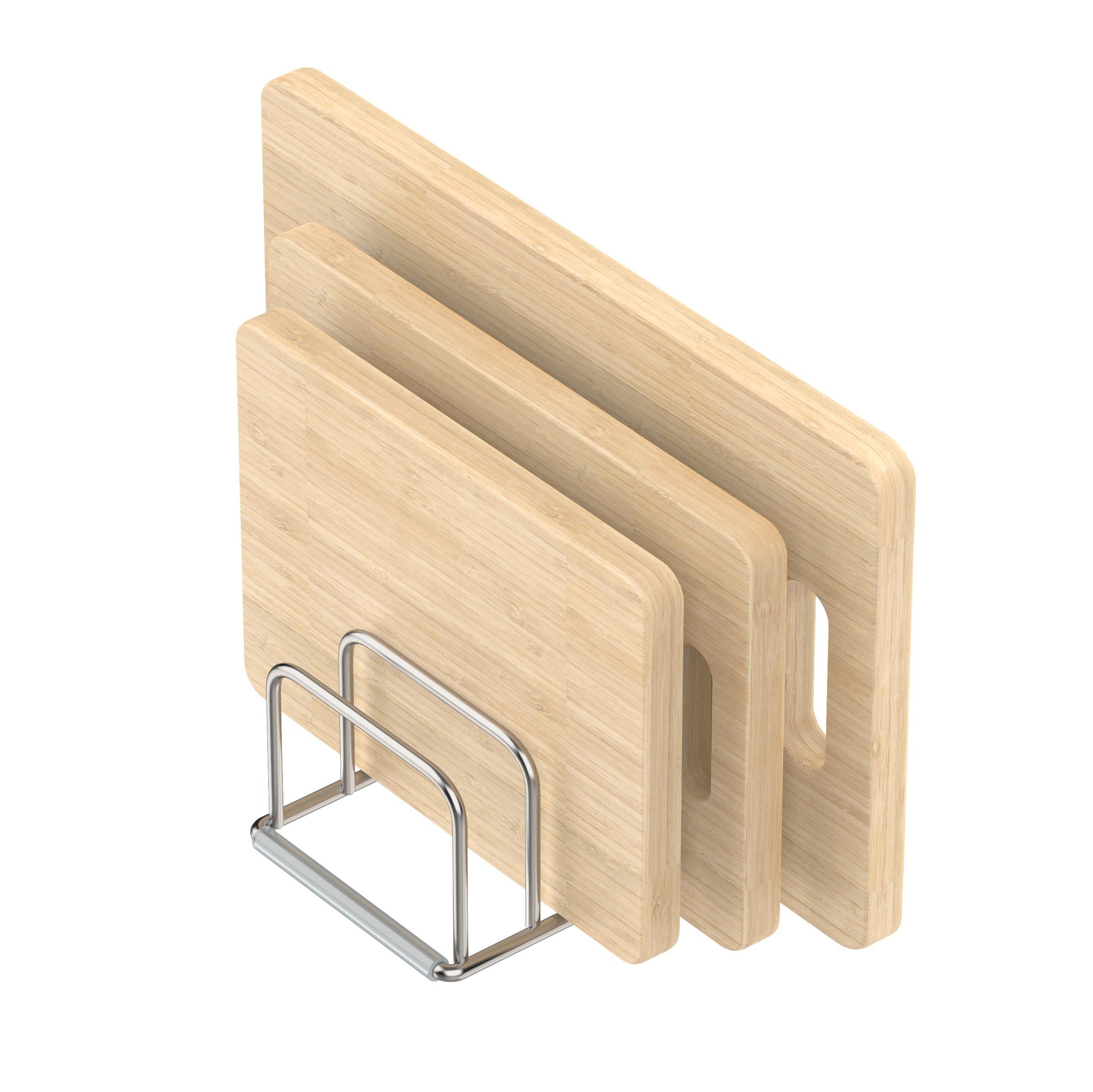korrtfid cutting board holder stand, cutting board storage rack, cutting board organizer, 304 stainless steel cutting board h