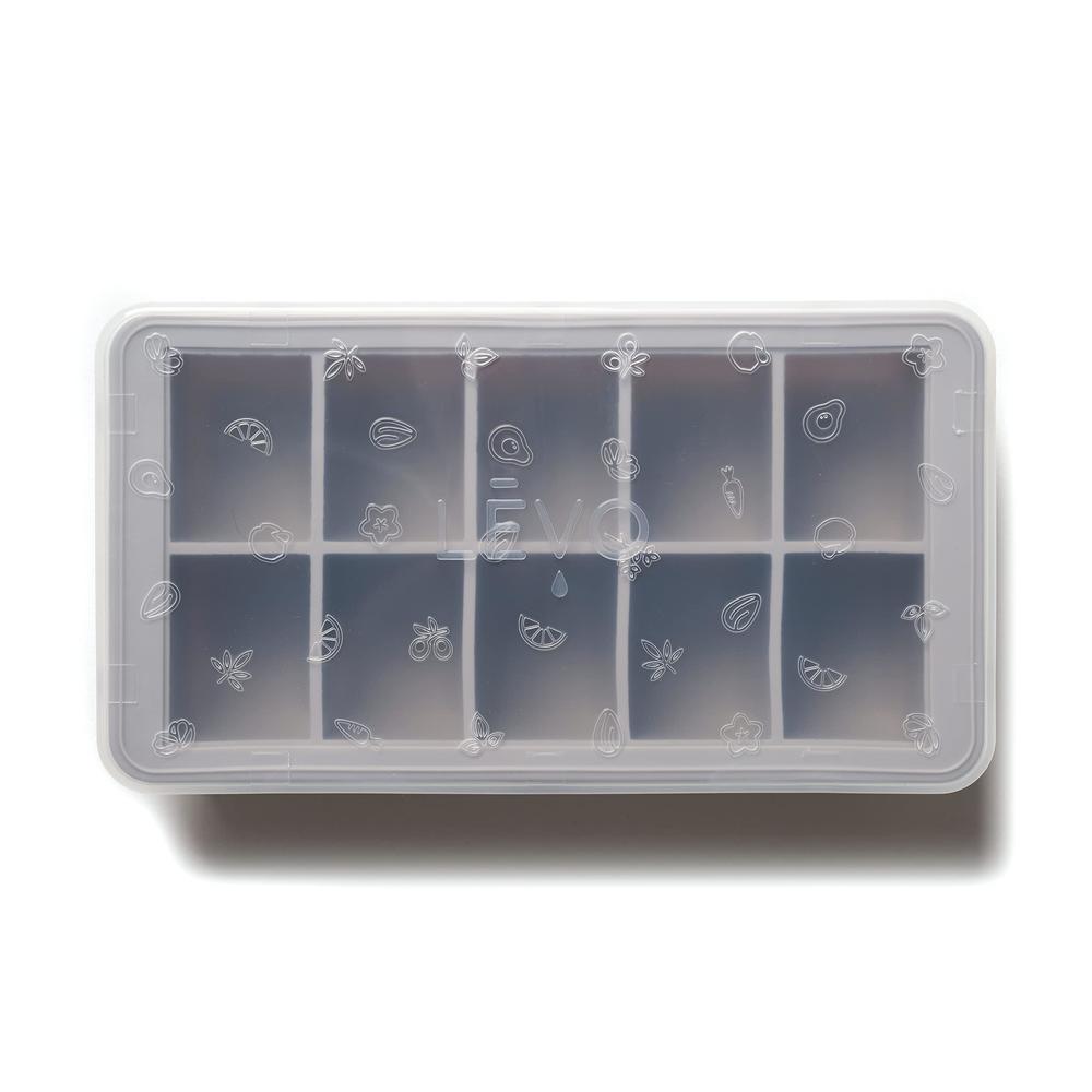 Levo l?vo herb block tray - silicone herb freezer tray with lid - herb saver for homemade infusions - silicone freezer tray for l?