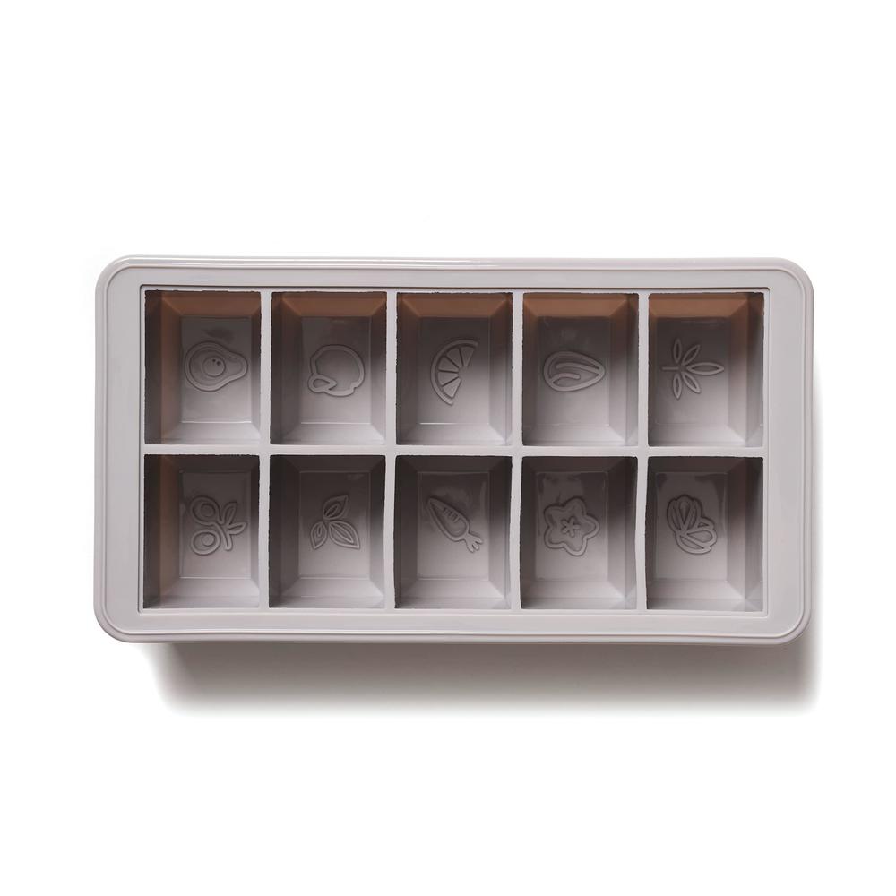 Levo l?vo herb block tray - silicone herb freezer tray with lid - herb saver for homemade infusions - silicone freezer tray for l?