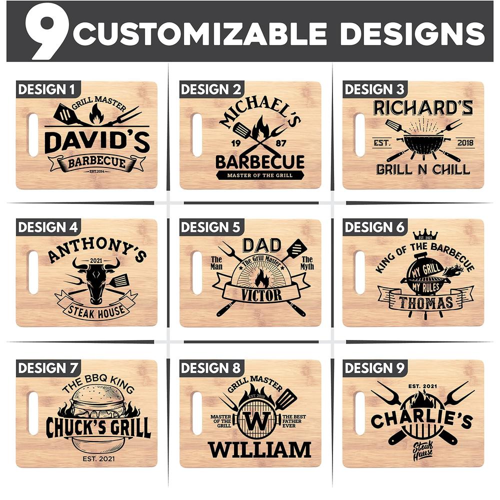 Lara Laser Works gifts for dad, personalized dad cutting board, gifts for dad, grill master | 9 designs | dad gifts from daughter, wife - gran