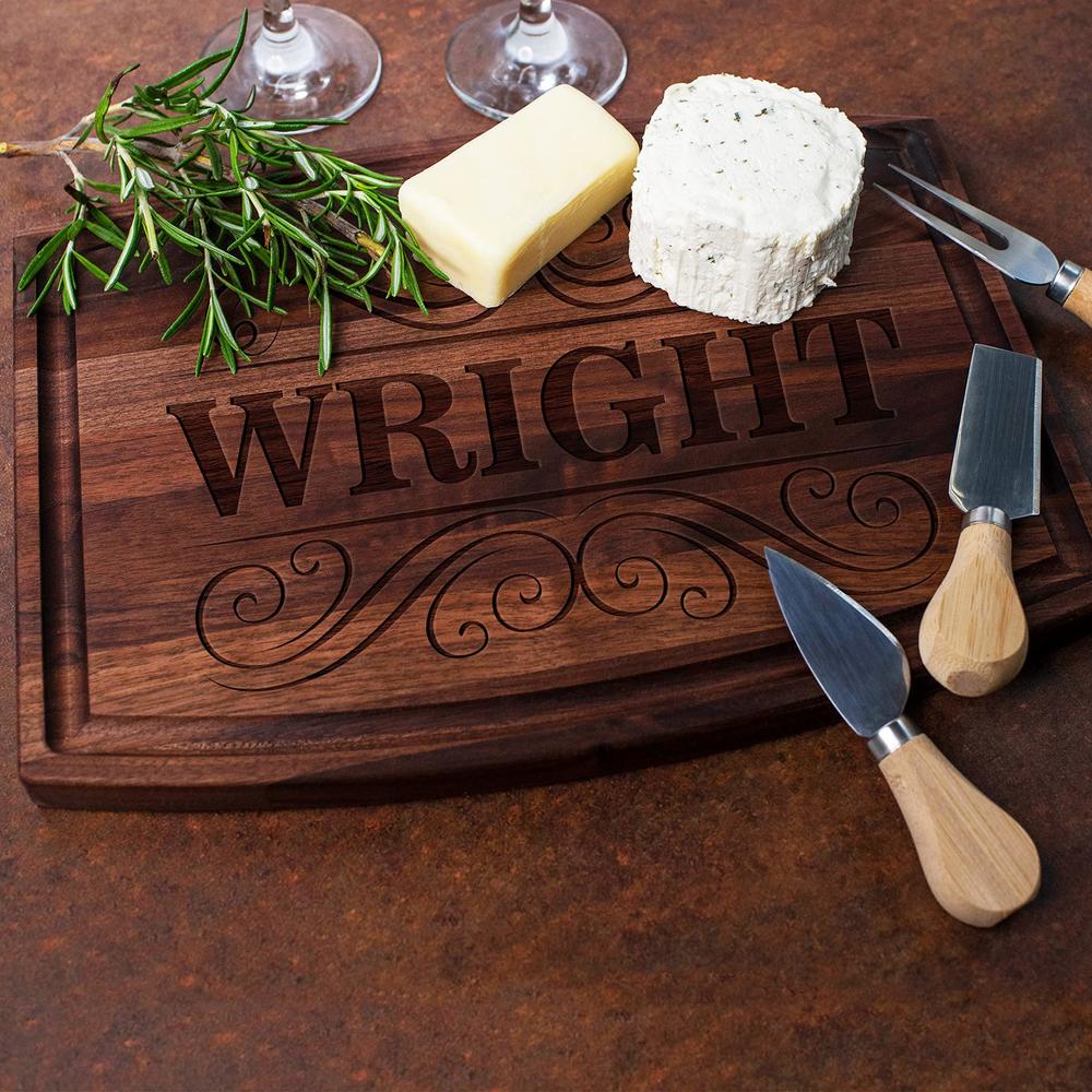 Be Burgundy personalized cutting board, 11 designs & 5 wood styles cutting board - wedding gifts for the couples, housewarming gifts, chr