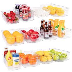 Oizeir refrigerator organizer bins - clear plastic, stackable, narrow and wide bin sizes, egg tray with lid. great storage for fridg