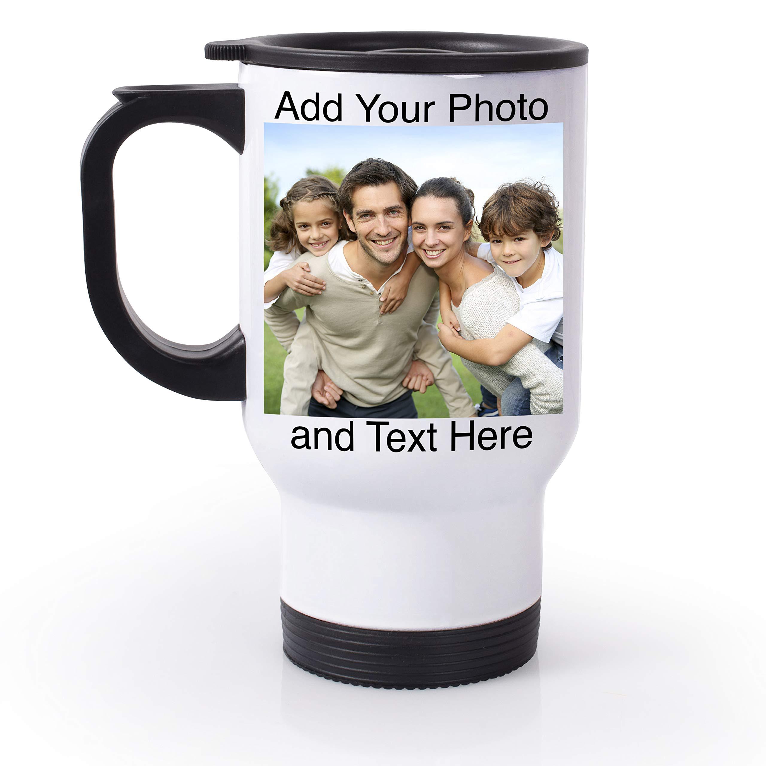 Brd Gifts personalized travel mugs with picture - custom travel mug with photo, 14oz photo travel mug, custom tumbler personalized, per