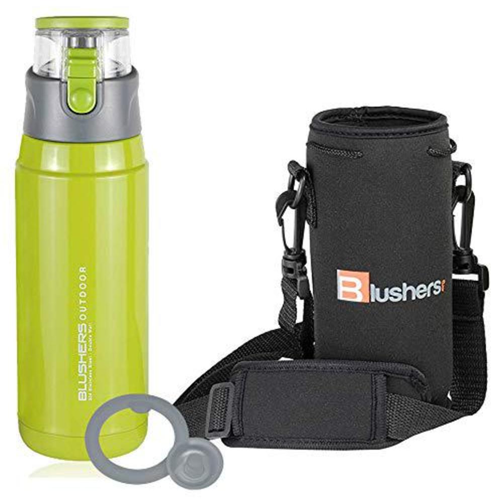 blushers 650ml (22oz) double wall vacuum insulated 304 stainless steel to go travel mug, one touch lock lid thermos water bot