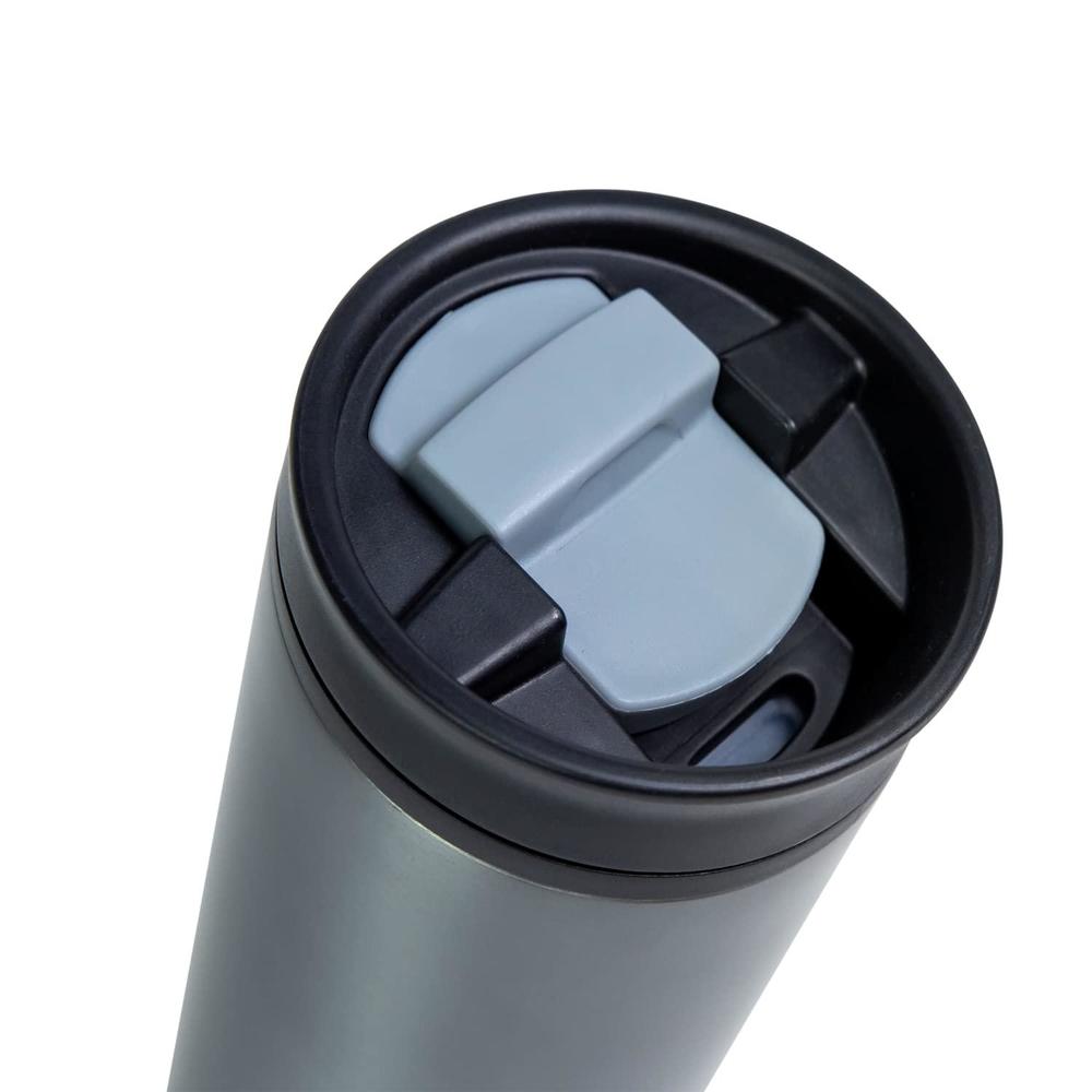 cool gear 2 pack 16 oz amelia coffee travel mug with spill resistant slider lid - smoke/purple