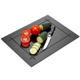 PARNOO tempered black glass cutting board with grove around the board 12 x  16 inch - scratch