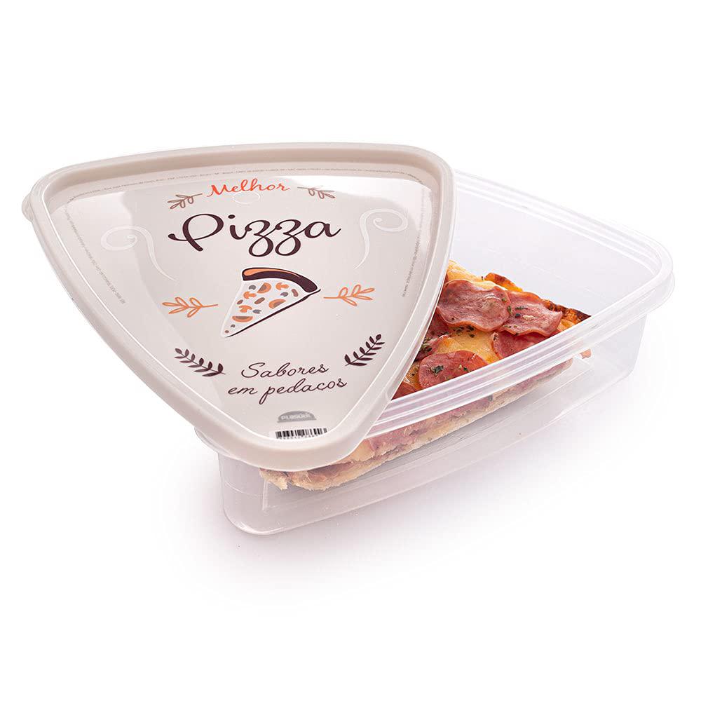 Plasutil pizza slice container storage with lids. tray, holder and saver. 4  plastic packs to go. the best idea to serve pizza to your