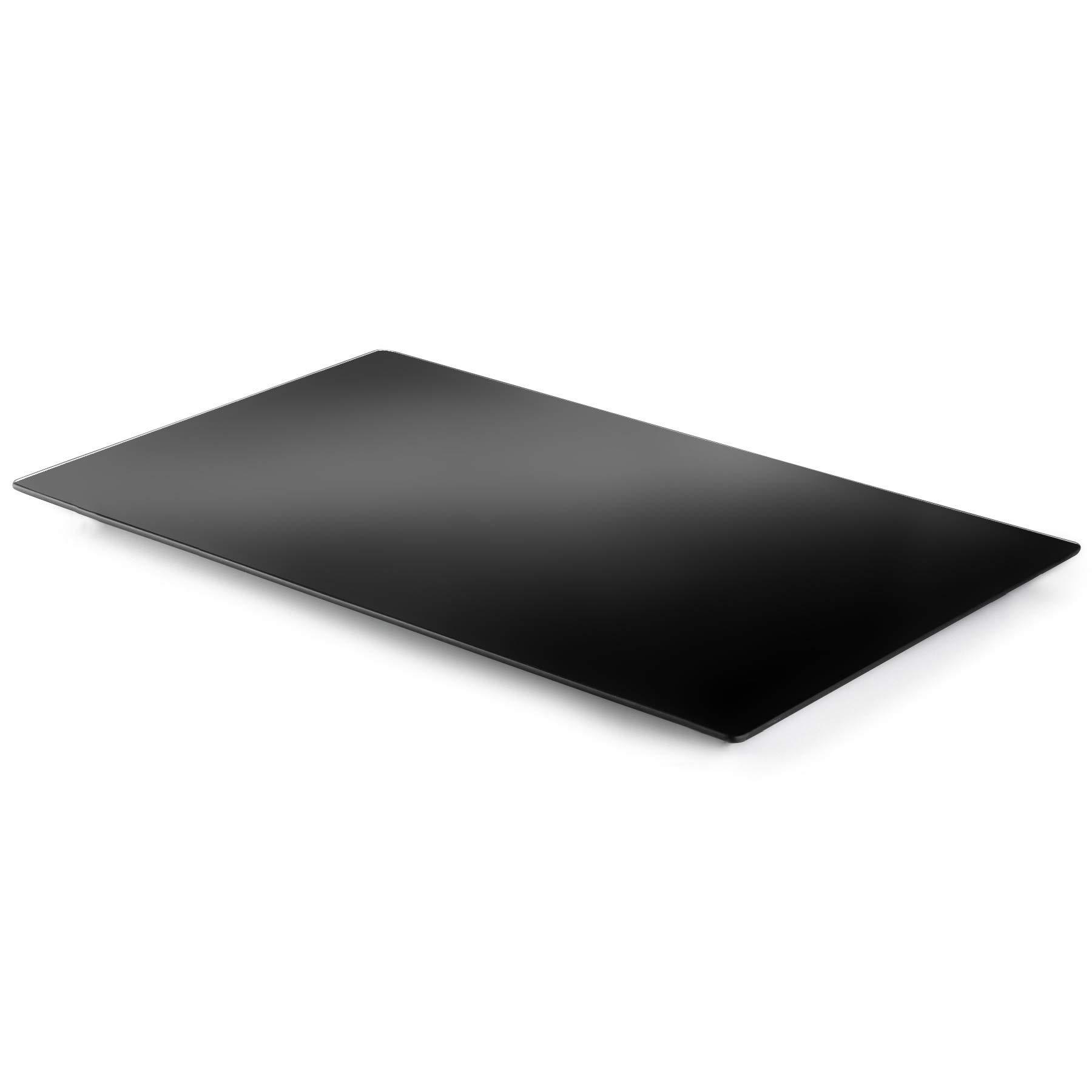 PARNOO tempered black glass cutting board - long lasting black ink glass - scratch resistant, heat resistant, shatter resistant, dis